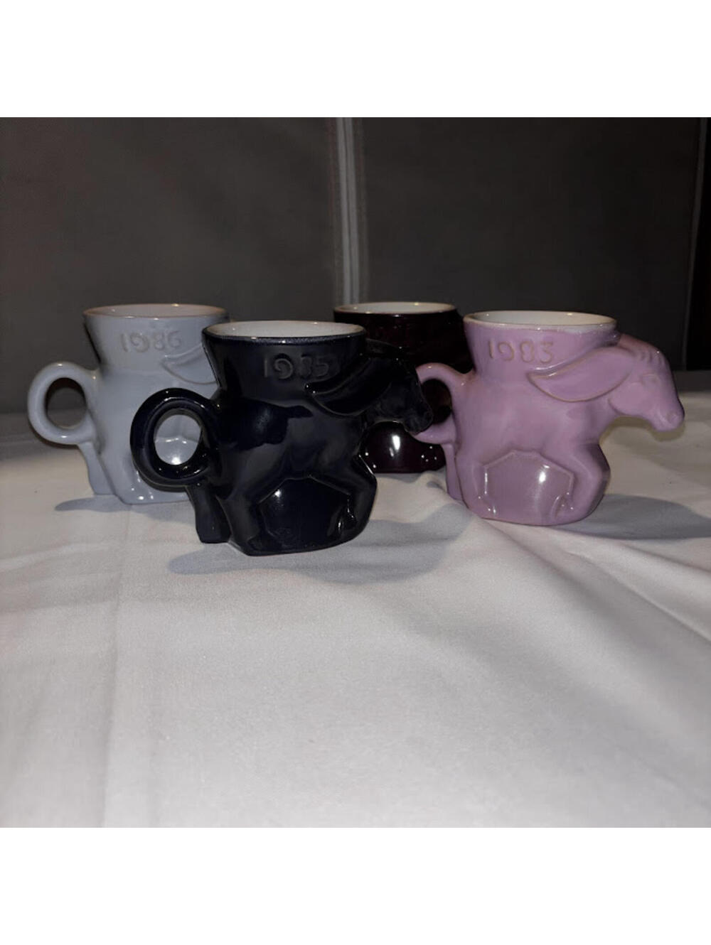 Frankoma pottery Democrat donkey mugs